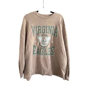RECLAIMED VINTAGE Oversized Virginia Eagles Sweatshirt Rolled Hem - Sz Small